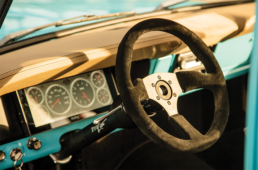 interior view of the steering wheel of the 1969 F-100