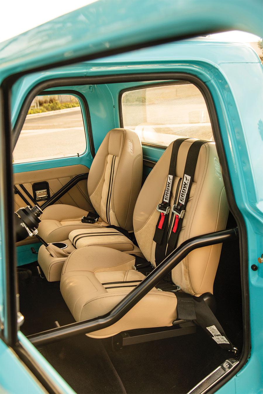 view of the interior seats of the 1969 F-100