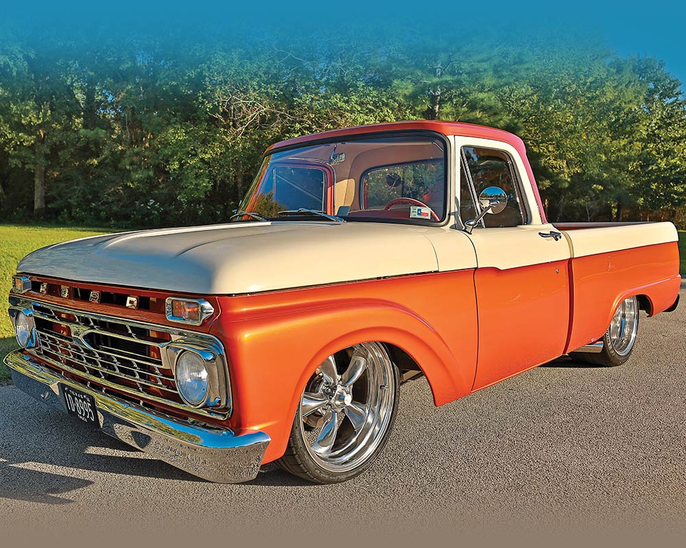 1966 Ford F-100 Styleside with blue and brown gradients