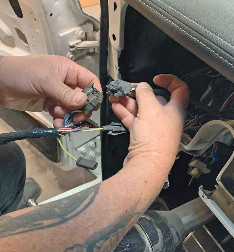 Electrical service work on a car