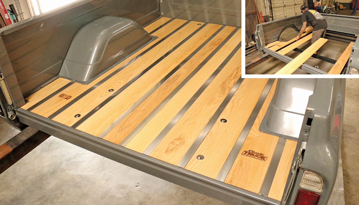 Custom wood in a C10 truck bed