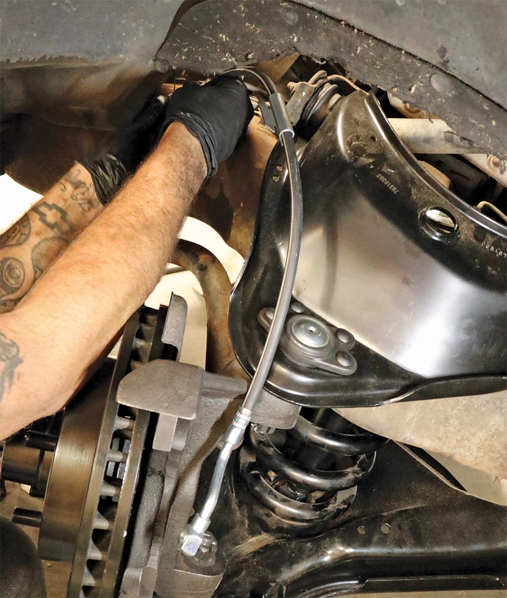 Installing factory-style replacement brake lines
