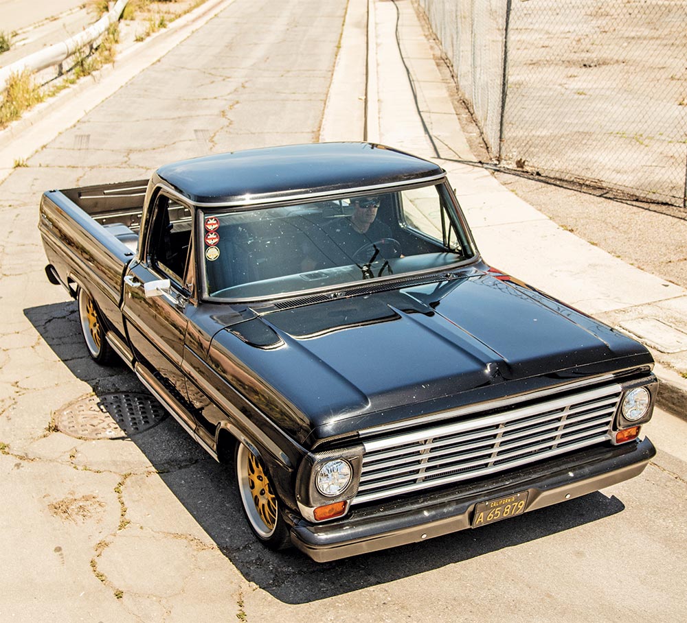 Arial shot of the F-100 on the street