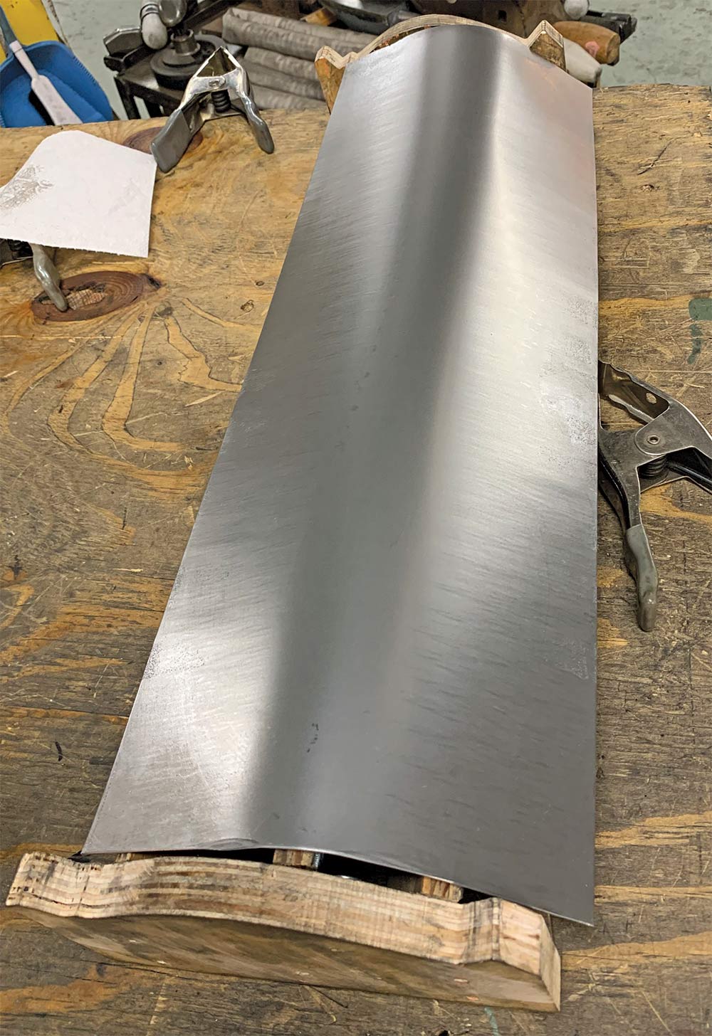 Top shot of the stretched metal sheet