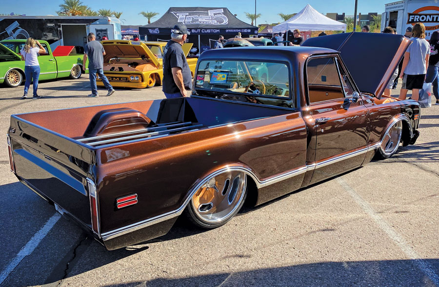 metallic copper colored truck