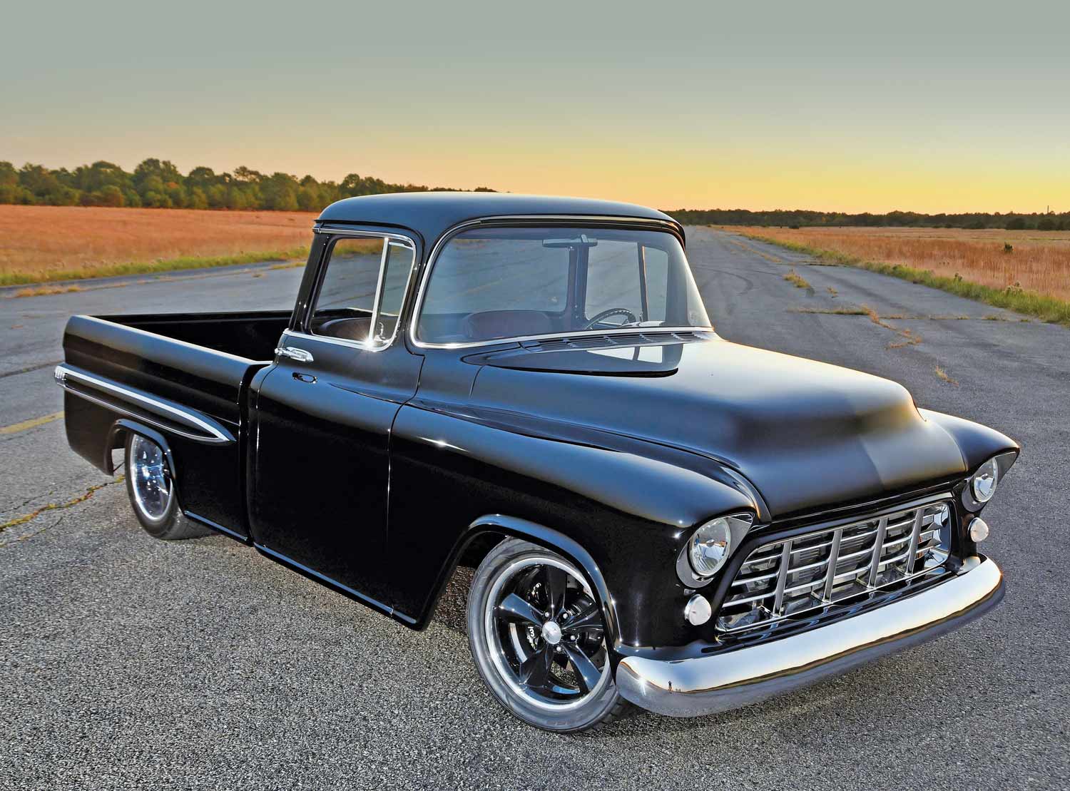 Black 1955 Chevy Cameo