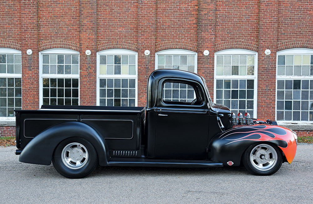 Full side shot of the 1940 Ford