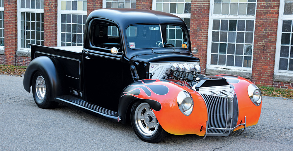1940 Ford with flames