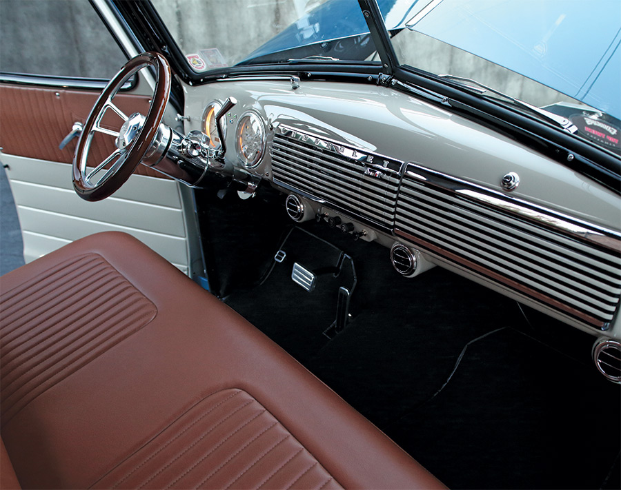closeup of 1949 Chevy 3100 dashboard