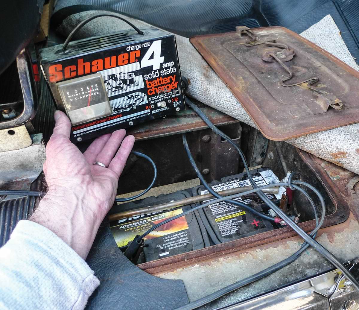 7. This dead DieHard battery was likely a used one from the wrecking yard