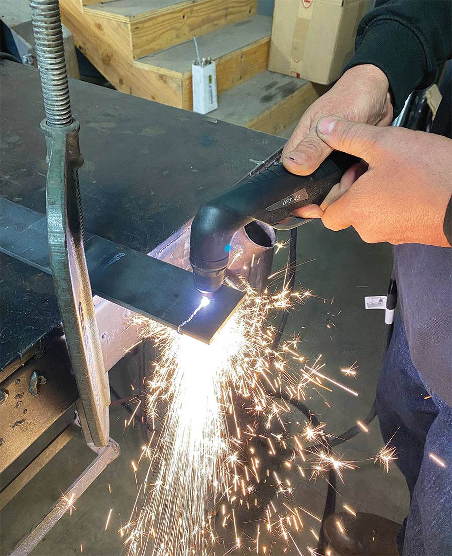 Titanium Plasma 45 being used in shop by welding worker