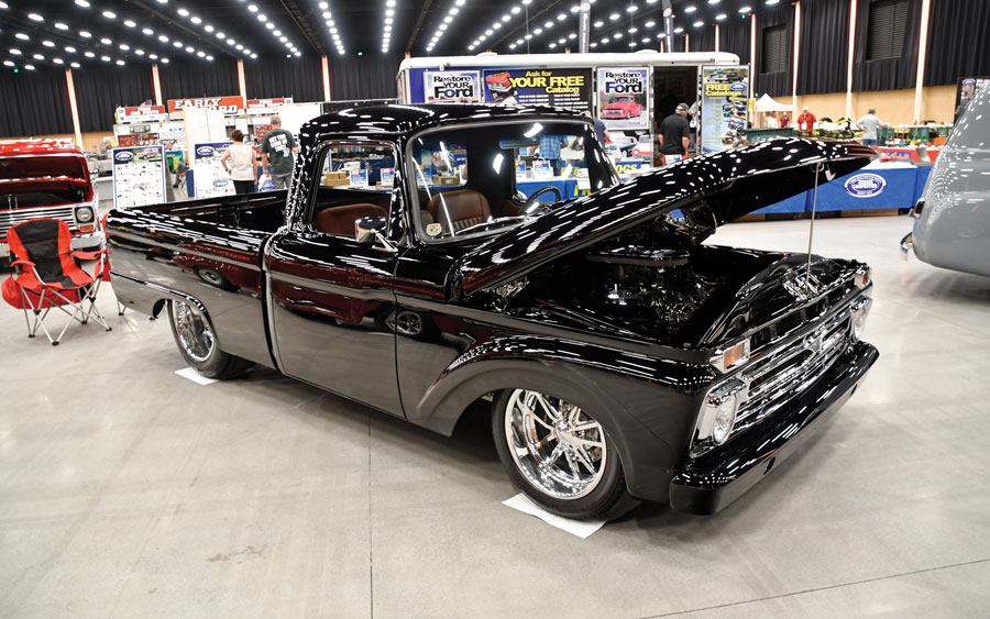 Black F-100 with hood up
