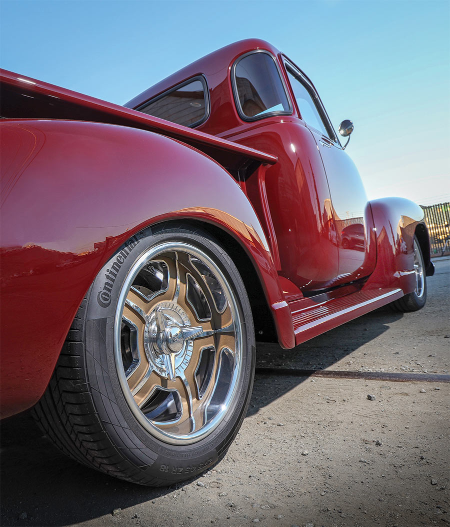 1953 Chevy Five-Window back tire closeup