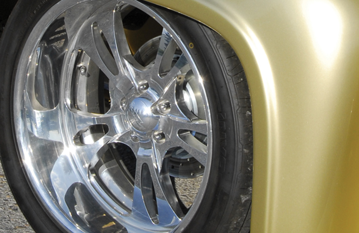close view of wheel on Ford F-100
