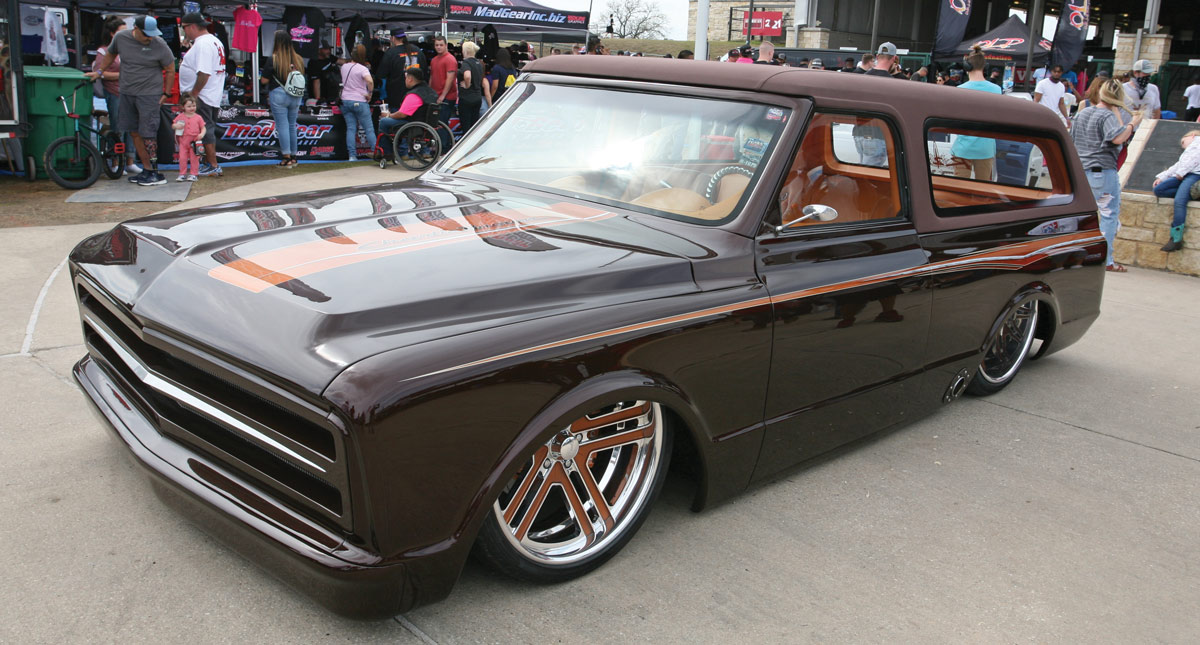 brown lowered truck