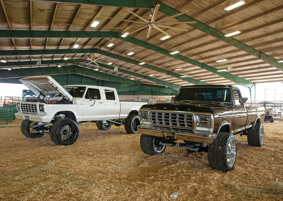 Brown/White lifted trucks