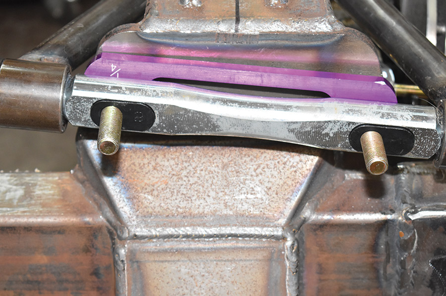 the caster inserts fit into slots in the zinc-plated steel cross shafts