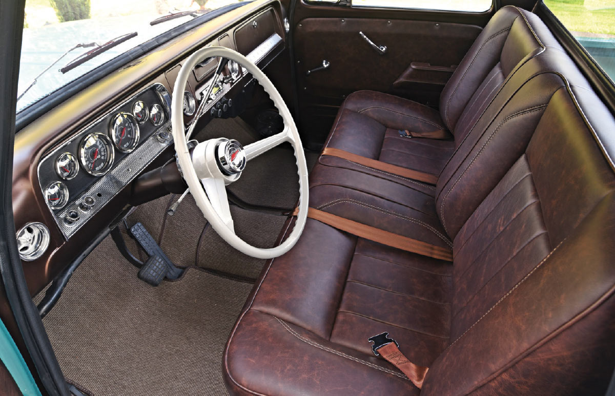 Brown leather seats