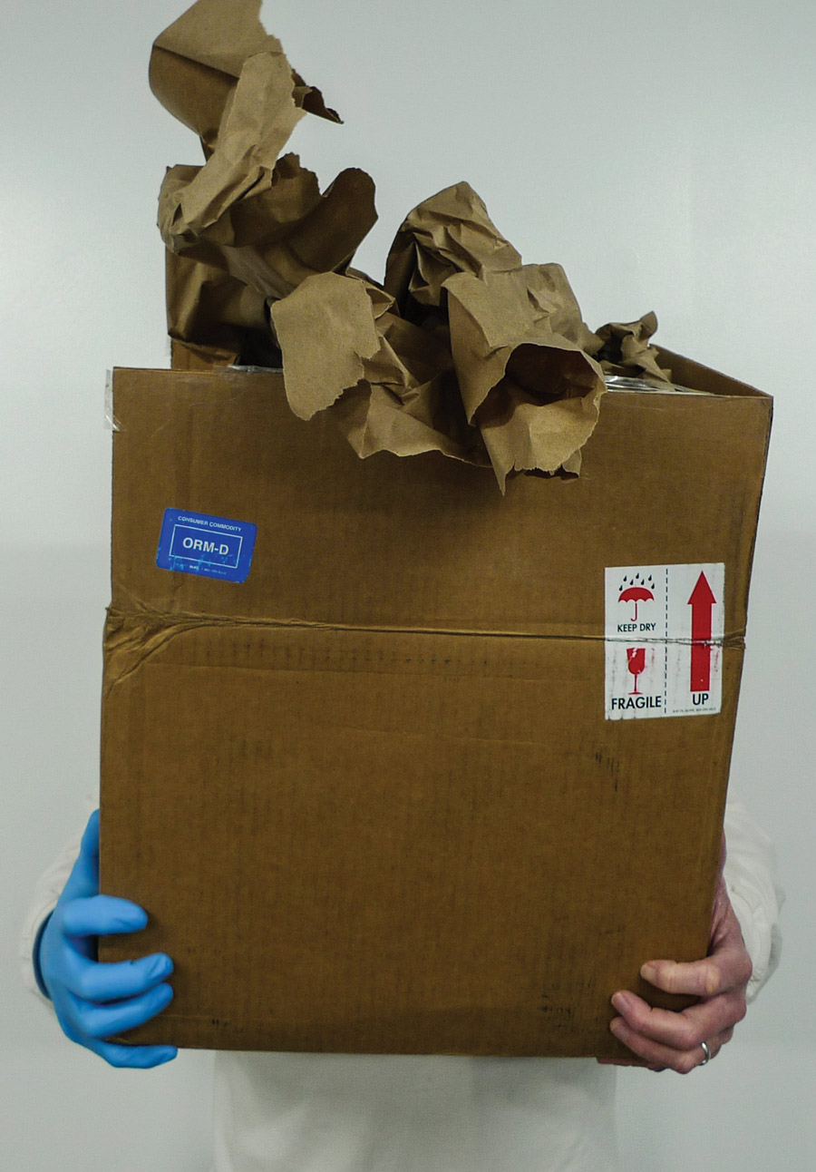 Respirator, gloves, face shield
