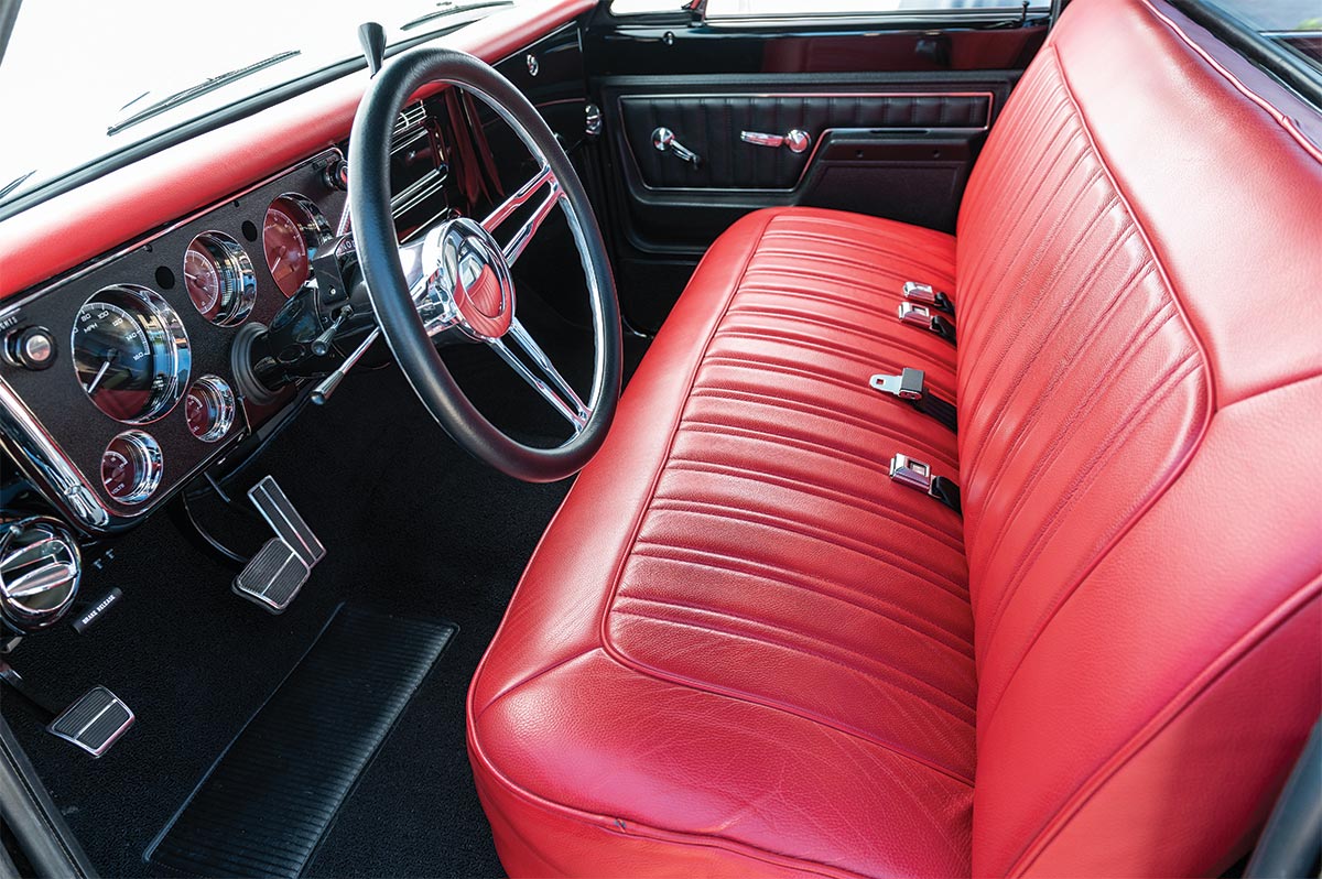 1971 Chevy seats and dashboard interior view