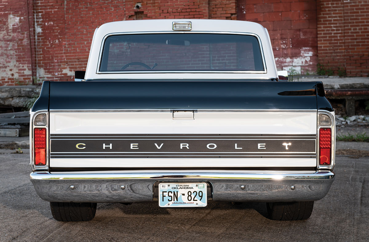 1971 Chevy truck and bumper rear view