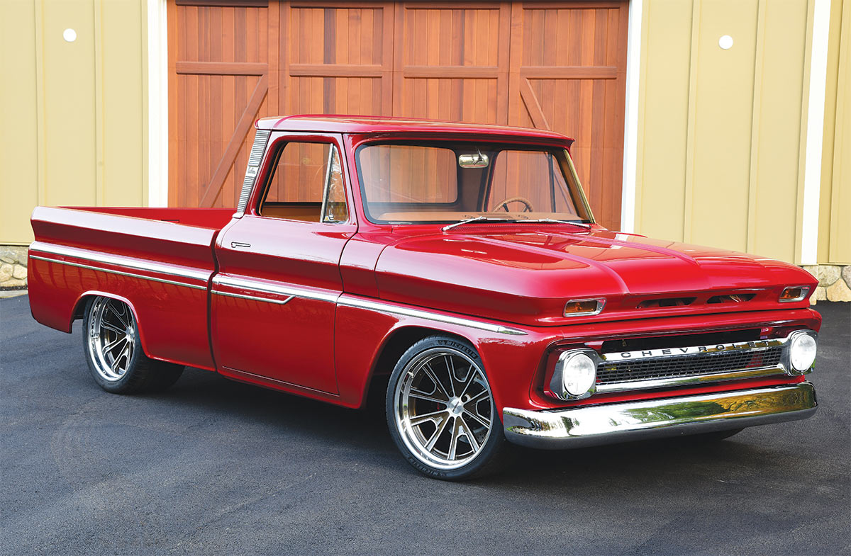 1965 Chevy C10 side profile with yellow building behind