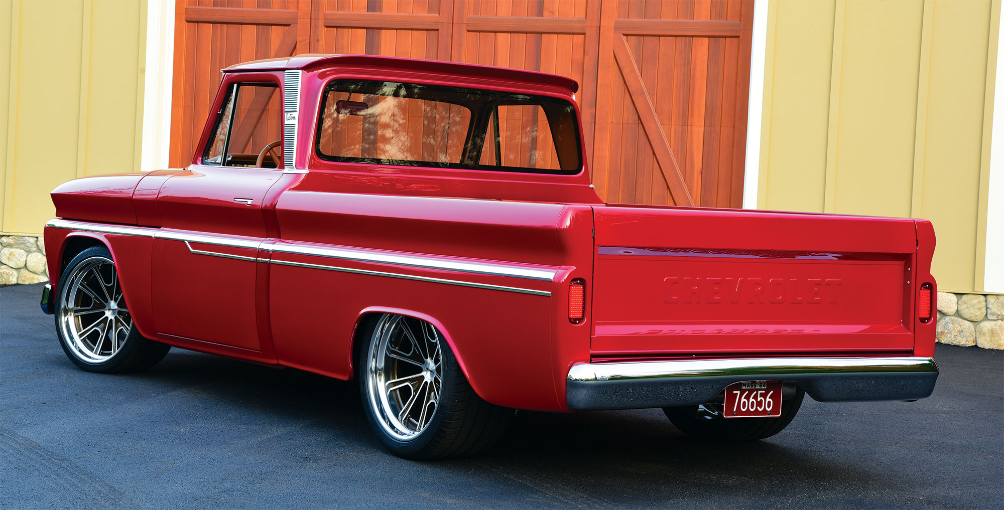 1965 Chevy C10 rear view of bumper and trunk