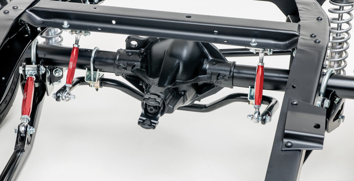 Here, the sway bar assembly is clearly visible