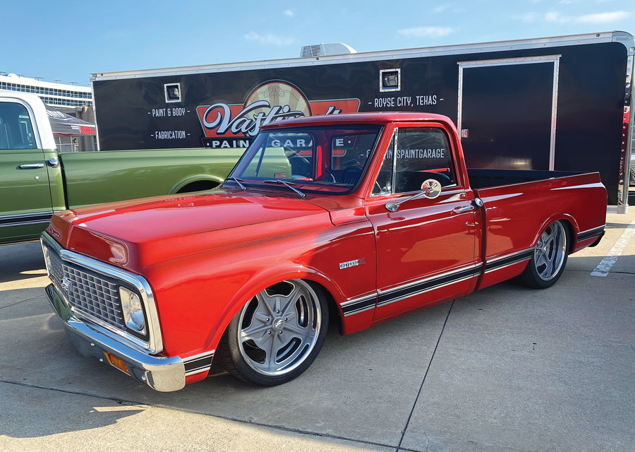 Red C10 at the Classic Parts of America C10 Nationals Truck Show