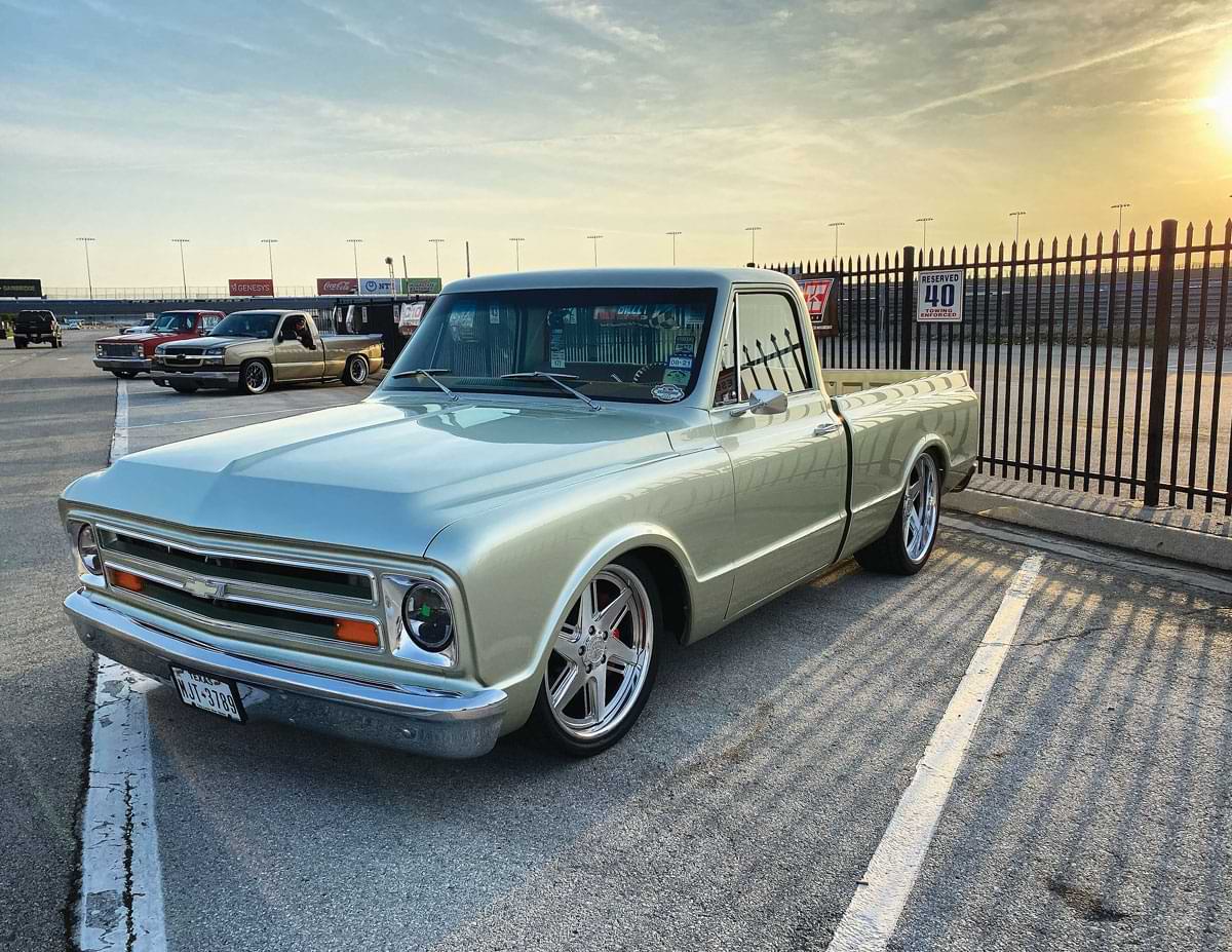 Green C10 at Classic Parts of America C10 Nationals Truck Show