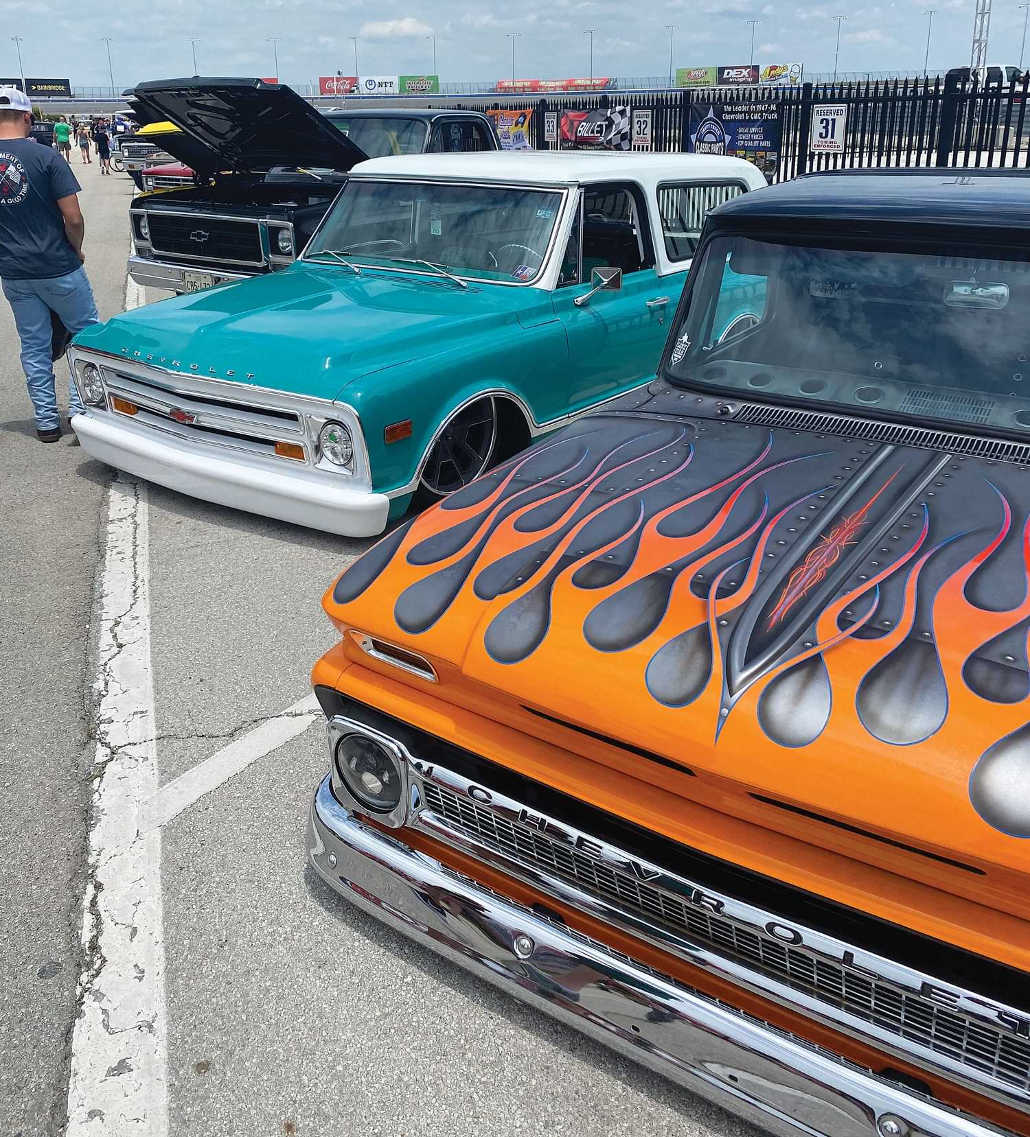 Front of C10 with flame paint job