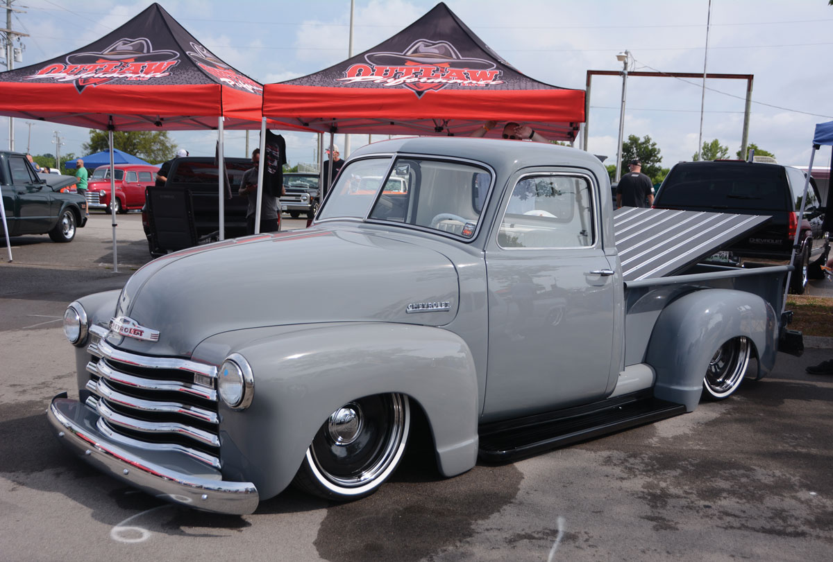Grey classic Chevy truck