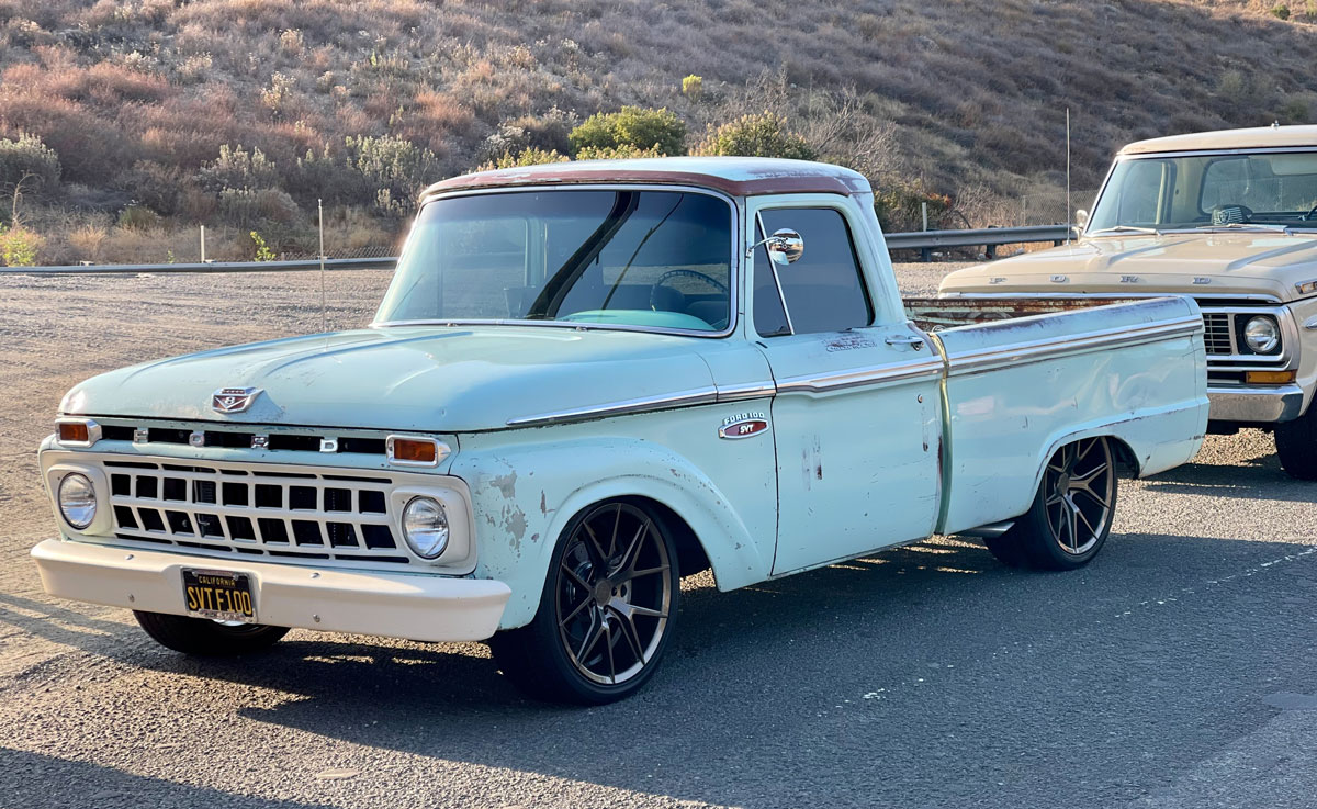 Light blue F-100 front view