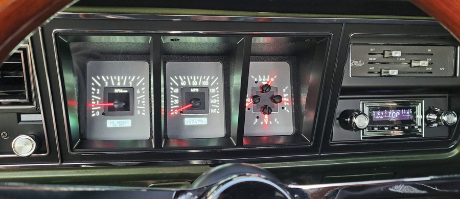 Closeup of the completed dash