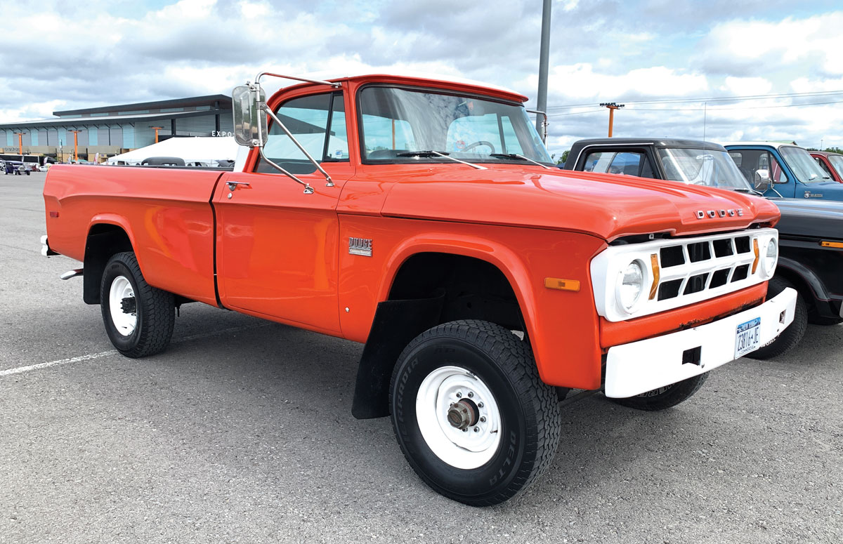 Red orange Dodge truck