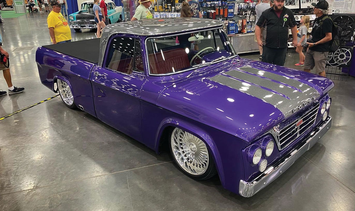 Purple truck with gray trim