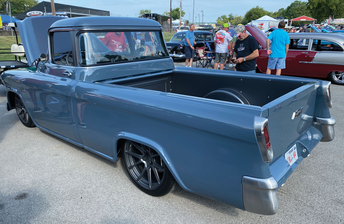 Blue truck bed