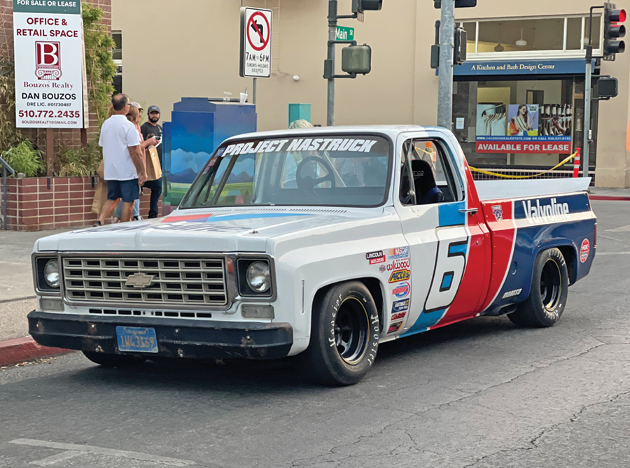 white truck with number 6 and Valvoline sticker decals