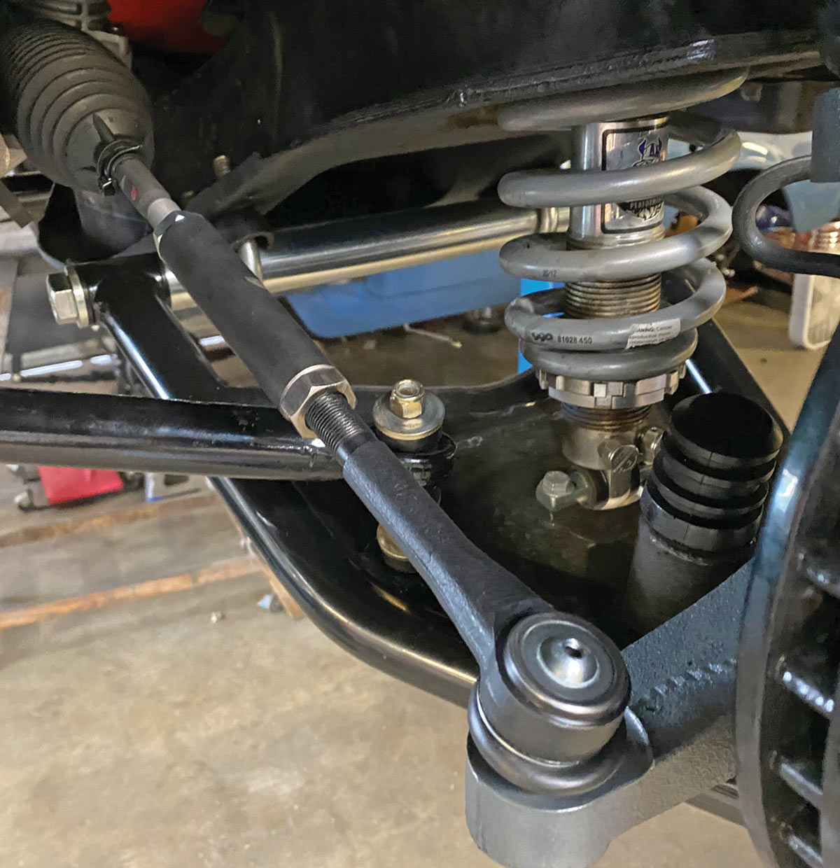 view of an installed tie rod end