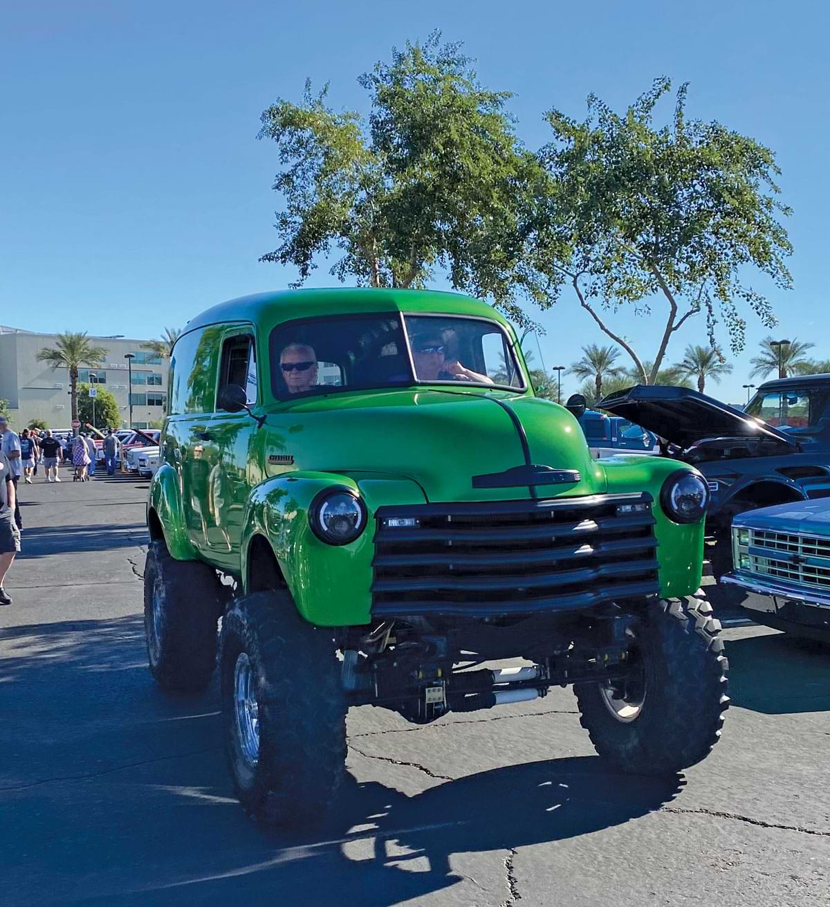 Raised green truck