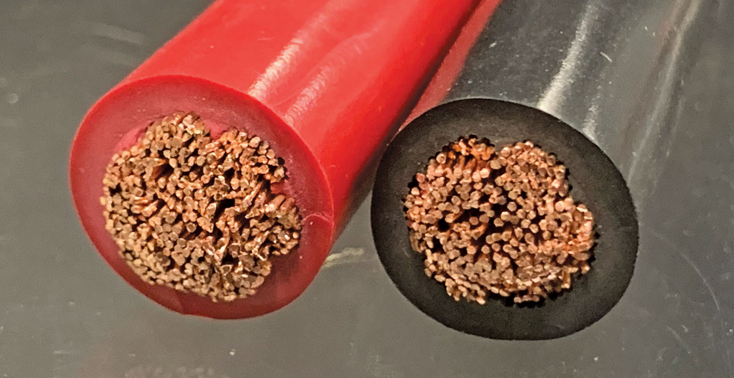 a red and black charge wire, both with the wiring exposed