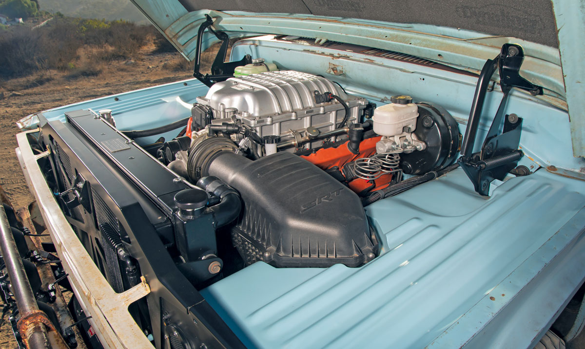 ’68 Dodge W100 Power Wagon engine closeup