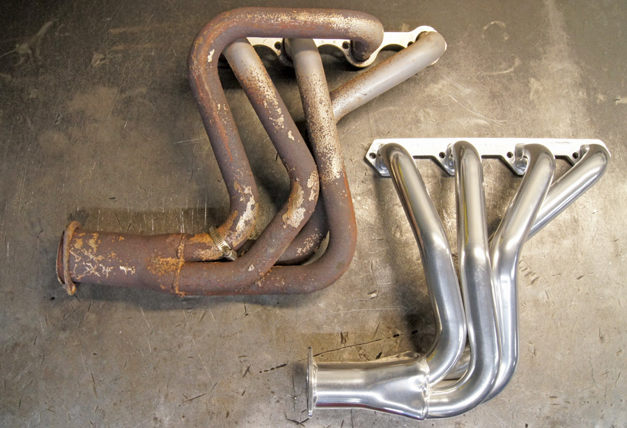 Old and new truck headers side by side