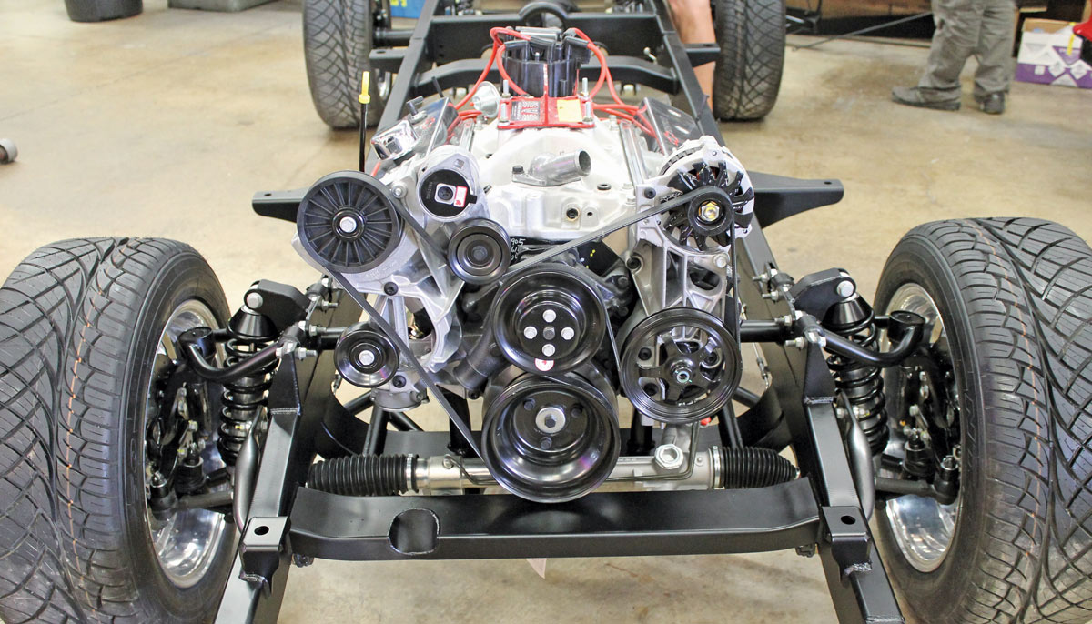 When they assemble a chassis with a powertrain, they typically spec out the parts to finish the drivetrain, including the front drive kit, driveshaft, headers, and so on.