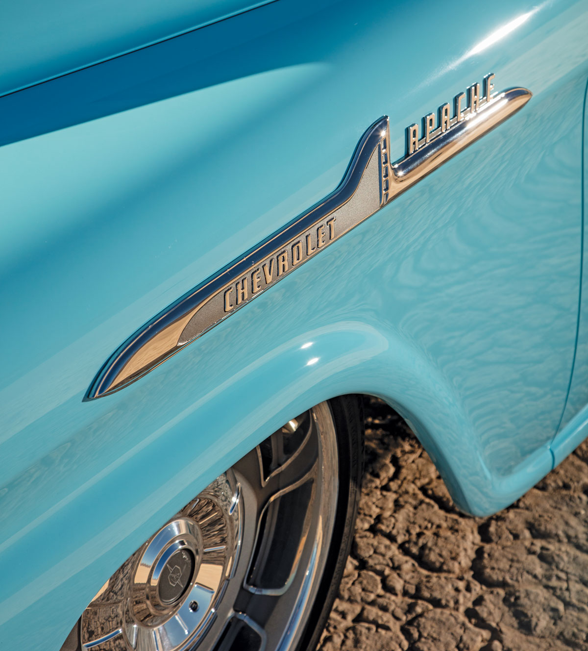 '58 Chevy Apache logo closeup