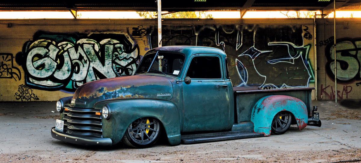 rusty blue 47 Chevy
