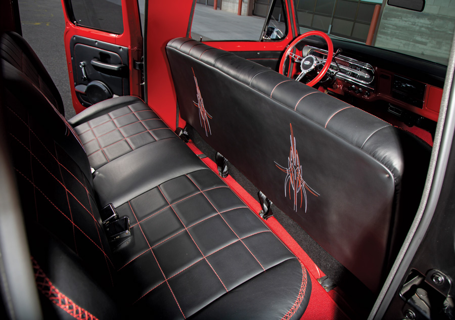 backseat of a '69 Ford F-250