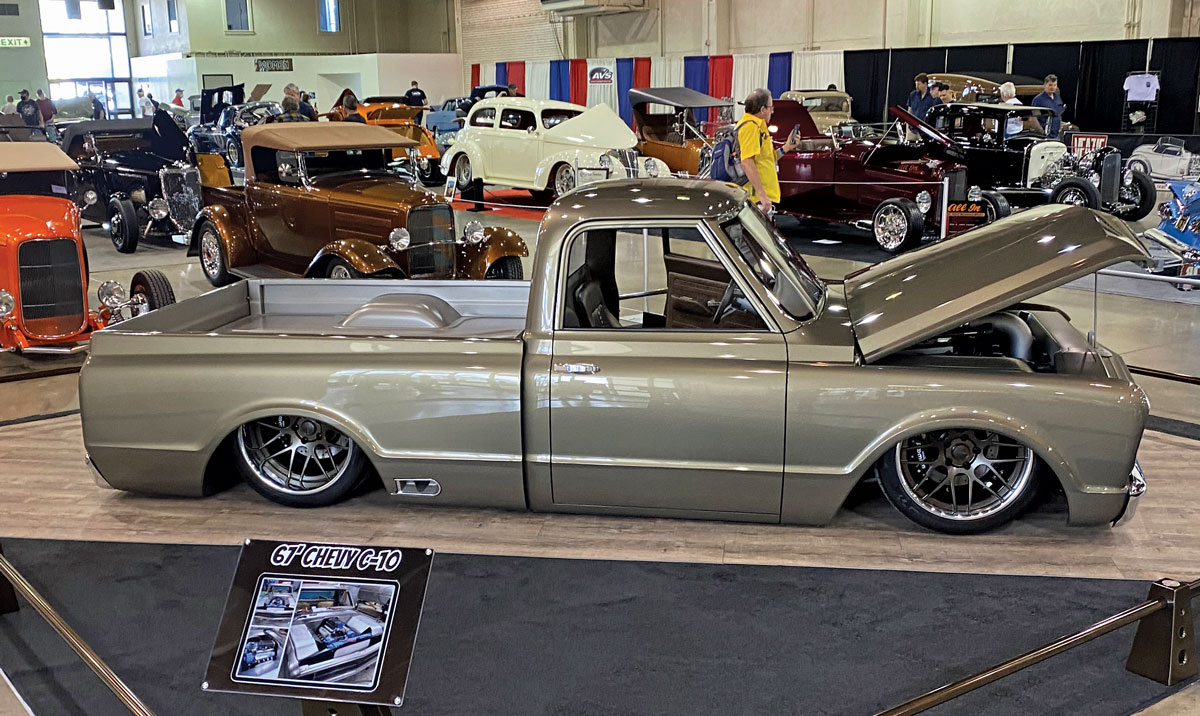 Silver lowered truck