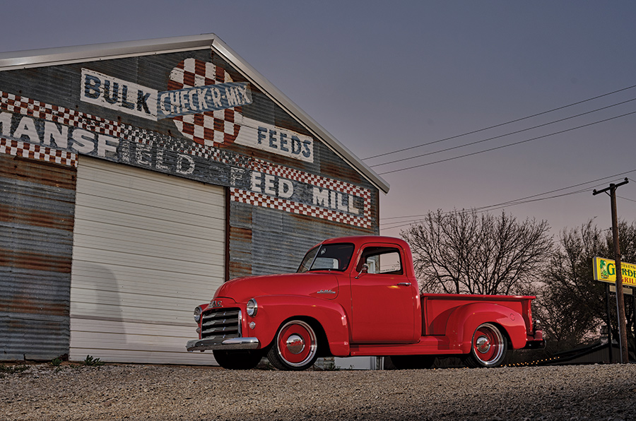 '49 GMC in front of Mansfield Feed Mill