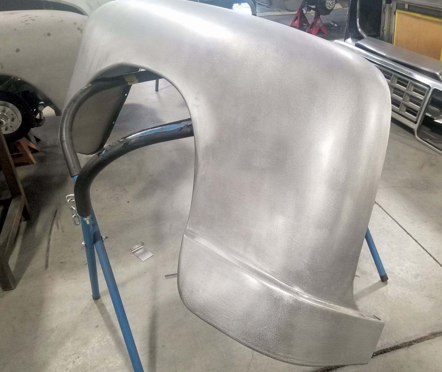rear driver side front fender after continued metalwork